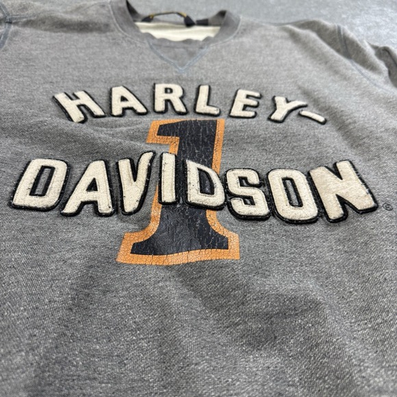 Harley Davidson‎ Crewneck Mens 2XL Gray Embroidered Pullover Motorcycle Biker - Picture 1 of 7